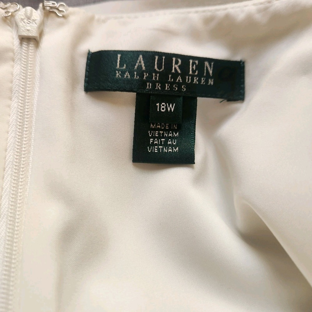Lauren Ralph Lauren Classic Gray and White Sheath Dress Size 18‎ - Picture 5 of 6